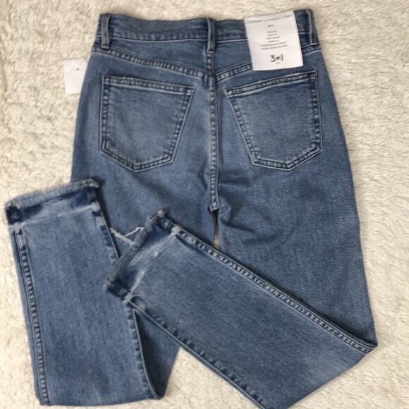 New Anthropologie 3X1 Made USA Straight Leg Raw Hem Edge Jean Women's Capsule - Picture 6 of 12